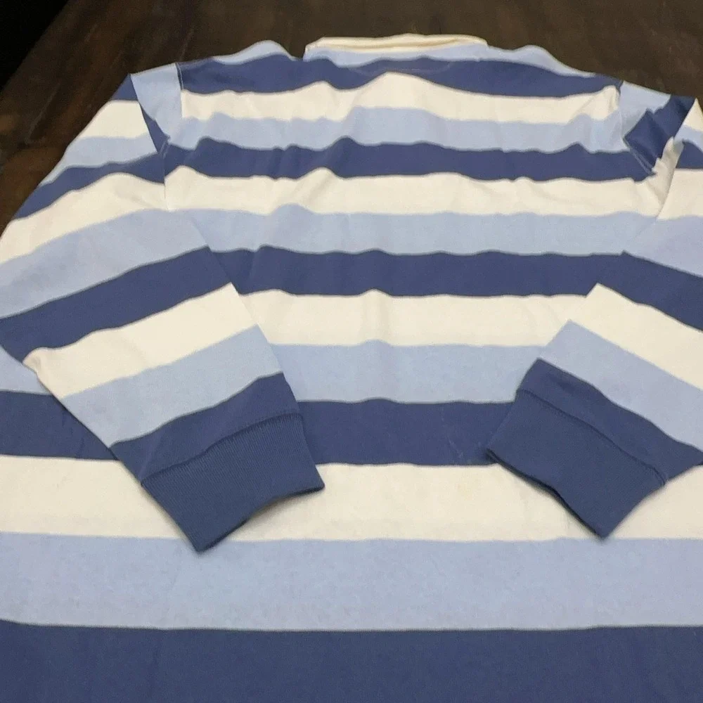 Polo Ralph Lauren Mens Big 2XB Blue Stripe Rugby Long Sleeve Shirt 711857109001
